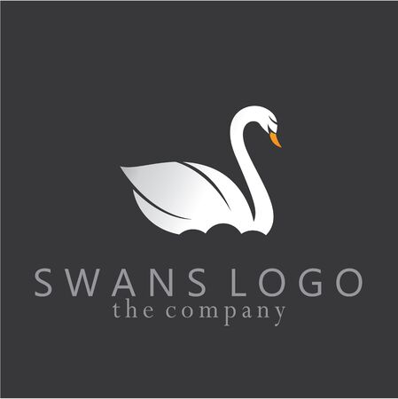 Swans logo design vector illustration graphic on backgroundのイラスト素材