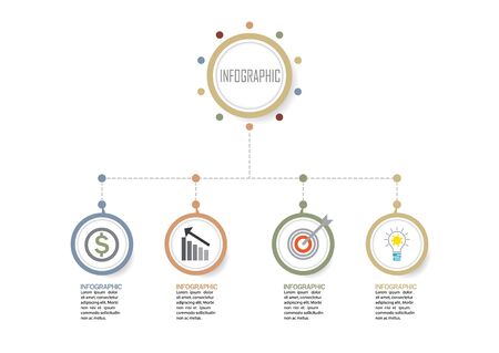 Business info graphic template Vector illustration  graphic on backgroundのイラスト素材