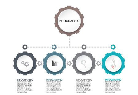 Business info graphic template Vector illustration  graphic on backgroundのイラスト素材