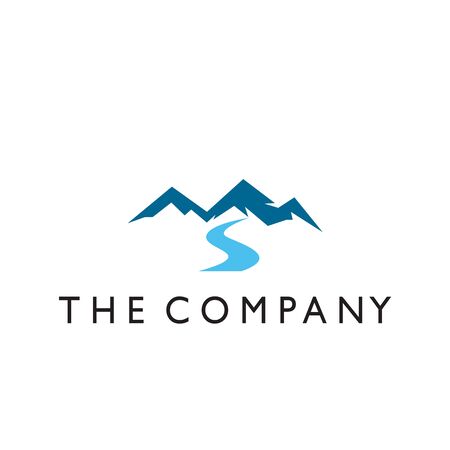 Mountains Logo Template vector illustration on backgroundのイラスト素材