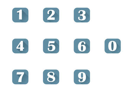 Set  icons 0-9 numbers vector illustration on background