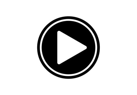 Play button icon vector illustration on white backgroundのイラスト素材