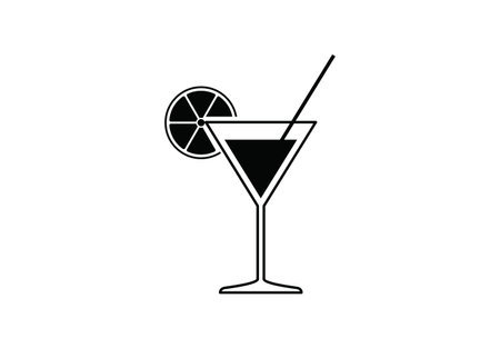 Cocktail icon or sign vector illustration on backgroundのイラスト素材