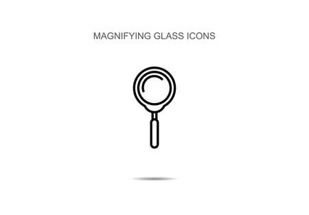 Magnifying glass icons vector illustration on backgroundのイラスト素材