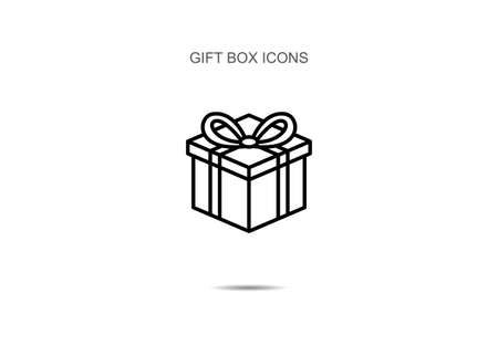 Gift box line icon vector illustration on backgroundのイラスト素材