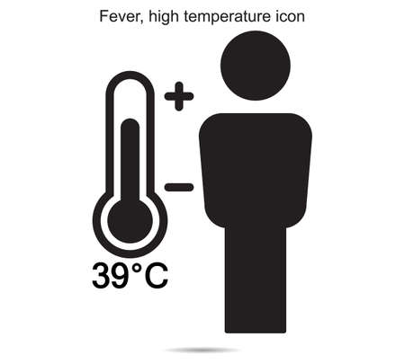 Fever, high temperature icon ideas design vector illustration graphic on backgroundのイラスト素材