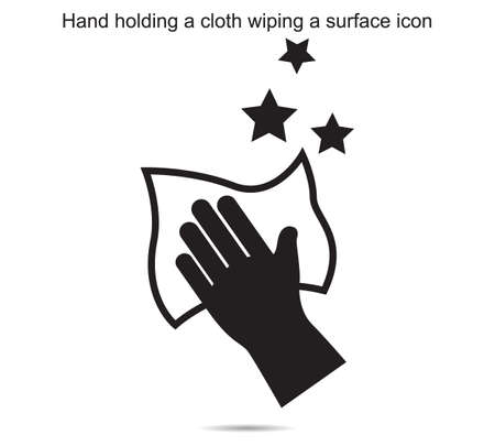 Hand holding a cloth wiping a surface icon ideas design vector illustration graphic on backgroundのイラスト素材