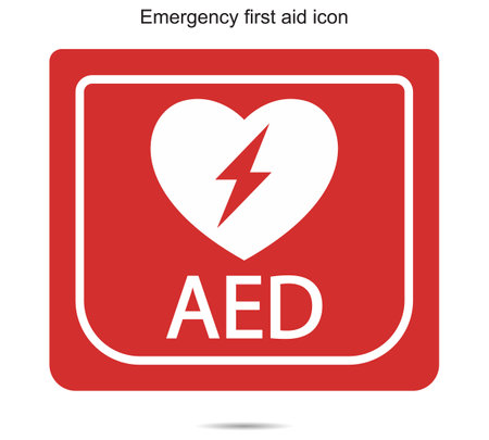 Emergency first aid defibrillator icon ideas design vector illustration graphic on background