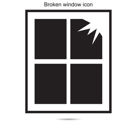Broken window icon  ideas design vector illustration graphic on backgroundのイラスト素材