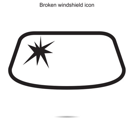 Broken windshield icon ideas design vector illustration graphic on backgroundのイラスト素材