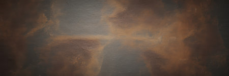 showcases a dark, textured surface with a rough, uneven texture. Subtle light streaks and blurred shapes create a sense of depth and contrast. The color palette consists of muted browns and grays, giving the a shadowy and somewhat hazy appearance. The overall mood is moody and atmospheric, with a focus on the interplay of light and shadow on a textured background.の素材