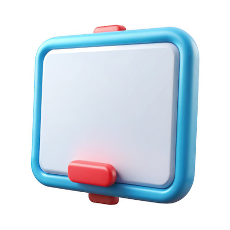 Blank white board. 3d illustration isolated on white background.の素材