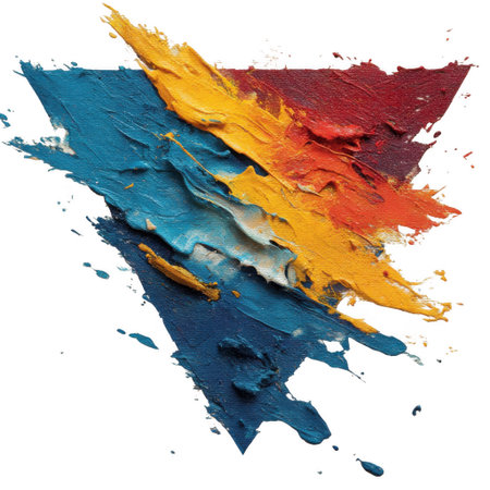 Colorful oil paint splashes isolated on white background. Abstract art backgroundの素材