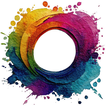 Watercolor circle frame with space for your text. Watercolor backgroundの素材