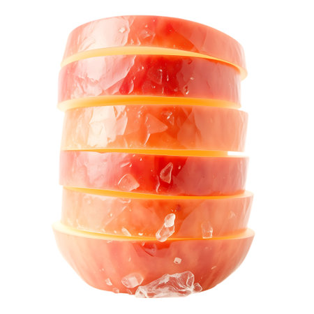 Slices of tomato isolated on white background.の素材