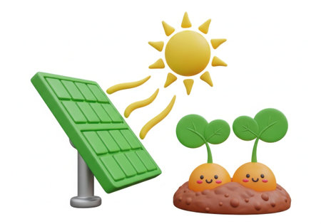 Solar power and plant growthの素材