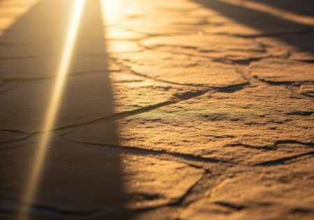 Sunlit cracked earthの素材