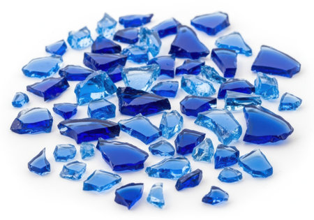 Collection of blue glass stonesの素材
