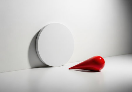 Red lipstick on white surfaceの素材