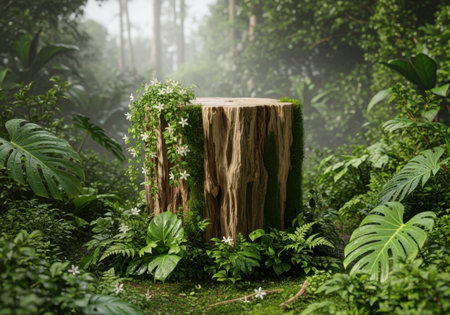 Lush forest stumpの素材