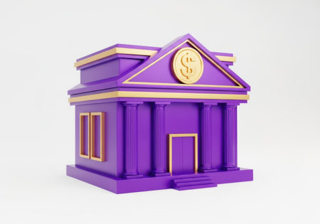 Digital bank with bitcoin symbolの素材