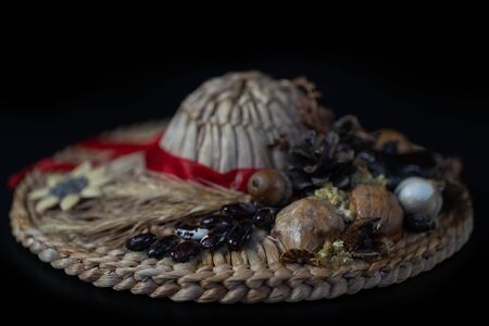 Beautiful souvenir on a black background.Beautiful souvenir on a black backgroundの写真素材