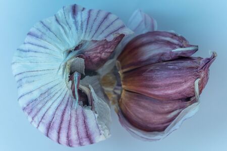 Cloves of garlic on a light background.Cloves of garlic on a light backgroundの写真素材