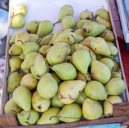 Pear on the counter for sale.Pear on the counter for sale.の写真素材