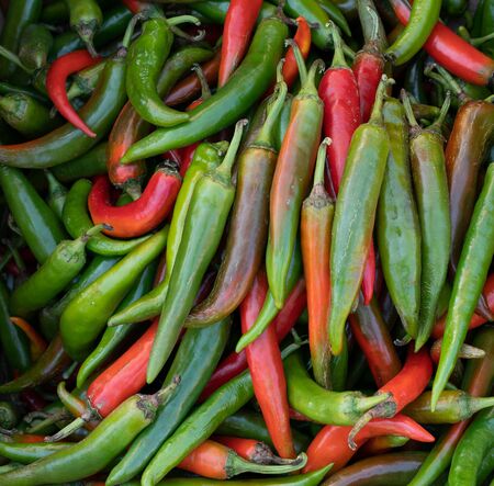 Hot peppers as background and texture.Hot peppers as background and textureの写真素材