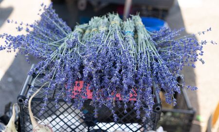 Lavender on the counter for sale.Lavender on the counter for sale.