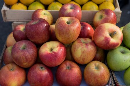 Apples on the counter for sale.Apples on the counter for saleの写真素材