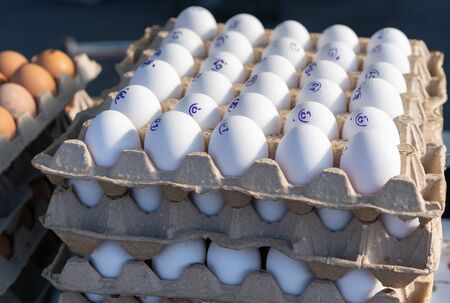 Eggs in packaging for sale.Eggs in packaging for sale