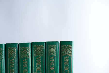 Books stand behind each otherの写真素材