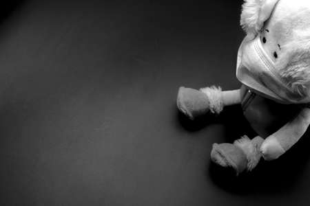 Coronavirus. Toy with mask on the face.の写真素材