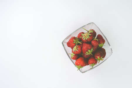 Strawberry is on a white backgroundの写真素材