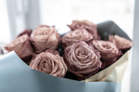 A bouquet of drying rosesの写真素材