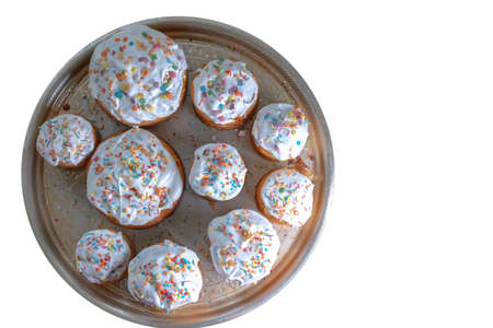 Easter cakes of different sizes for Easterの写真素材