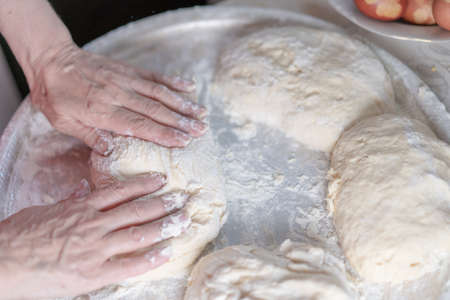 Ready dough prepared for baking