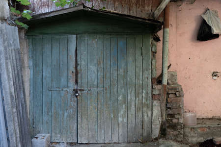 Old wooden barn as background or textureの写真素材