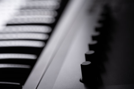 Synthesizer with keys for making musicの写真素材