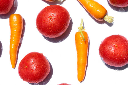 Vegetables on white plate as backgroundの写真素材