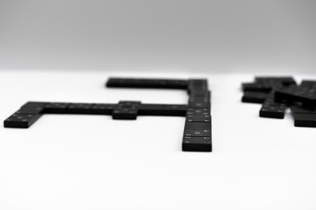 Domino game on white backgroundの写真素材