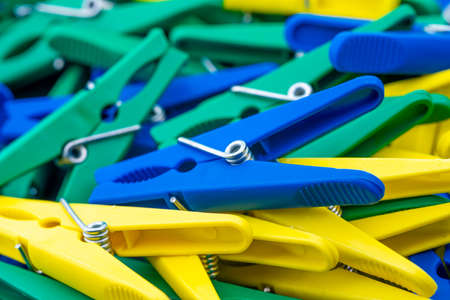 Clothespins as background or textureの写真素材