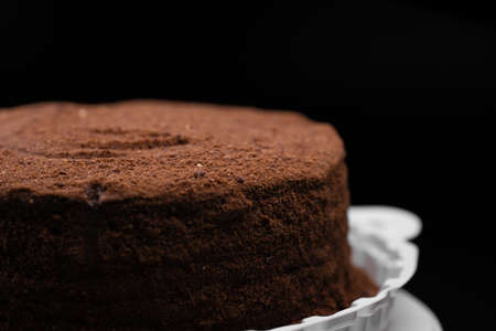 Fresh cake on black backgroundの写真素材