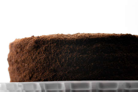 Fresh cake on white backgroundの写真素材