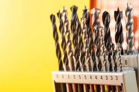 A set of drills of different diametersの写真素材