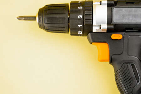 Drill and screwdriver with fixed bitの写真素材