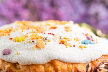 Easter cakes. Decorated fresh Easter cakesの写真素材