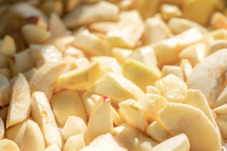 Sliced ââapples as background or textureの写真素材