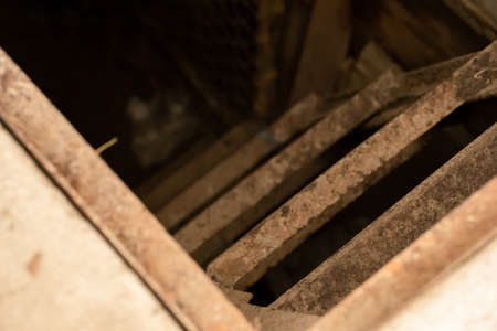 Stairs to the basement undergroundの写真素材